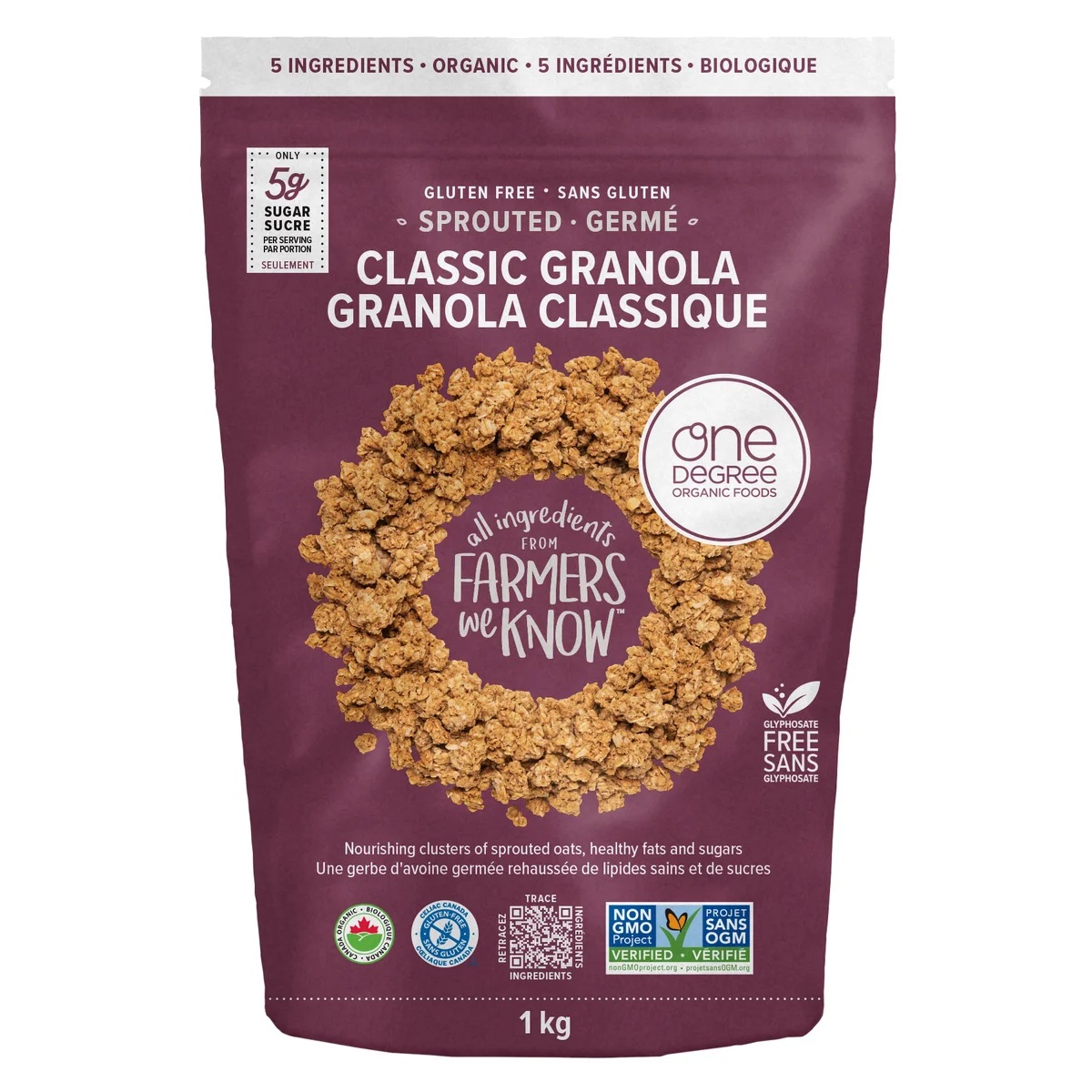 ONE DEGREE SPROUTED GLUTEN FREE GRANOLA 1 KG