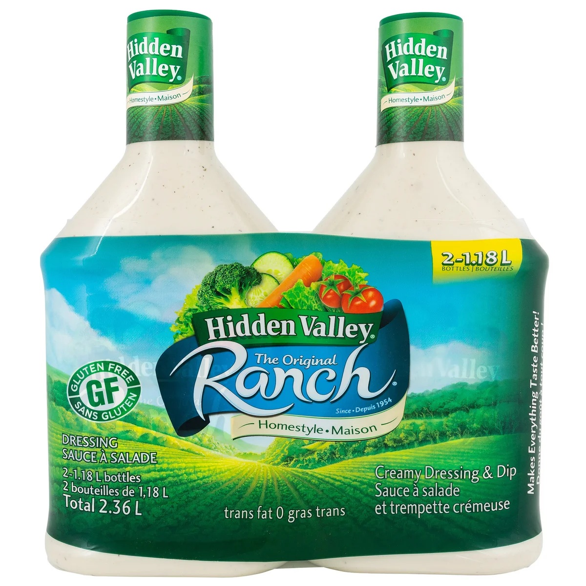 HIDDEN VALLEY HOMESTYLE RANCH DRESSING 2 X 1.18L