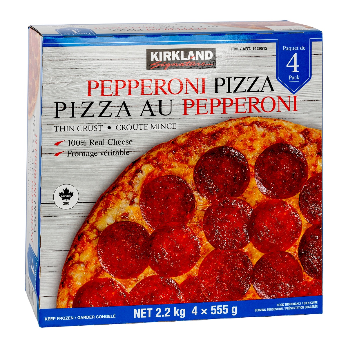 KIRKLAND SIGNATURE PEPPERONI PIZZA 4 X 555G