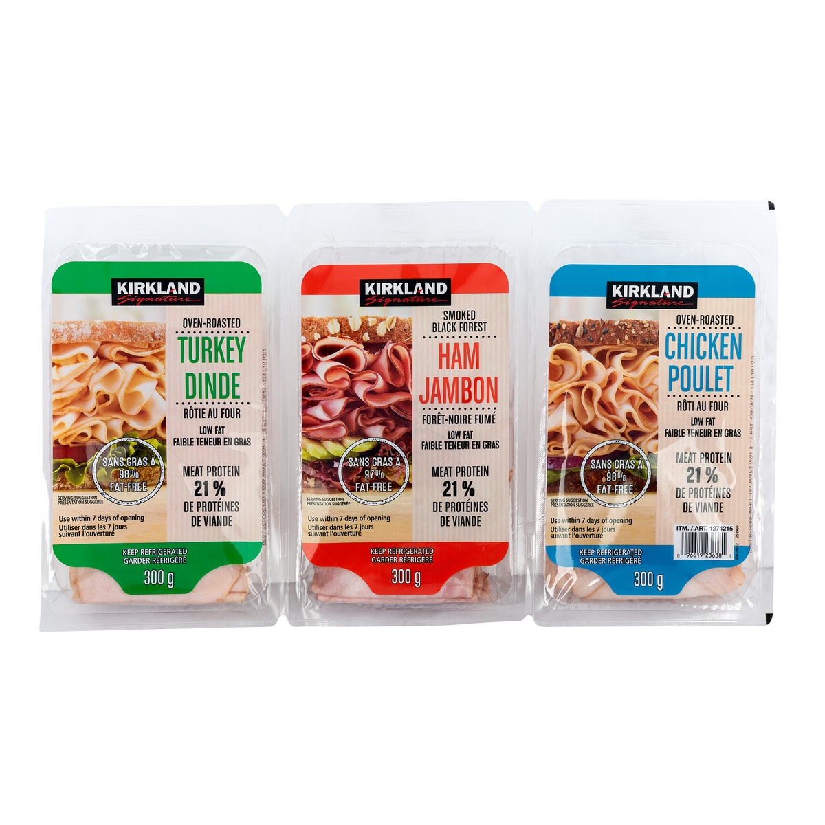 KIRKLAND SIGNATURE VARIETY SLICED LUNCHMEAT 3 X 300 GR
