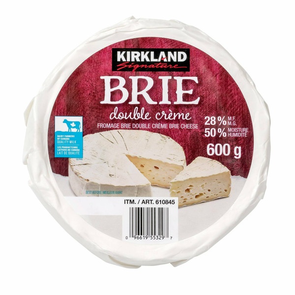 KIRKLAND SIGNATURE DOUBLE CREAM BRIE CHEESE 600 GR