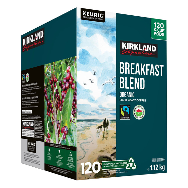 KIRKLAND SIGNATURE BREAKFAST BLEND COFFEE K-CUPS 120'S