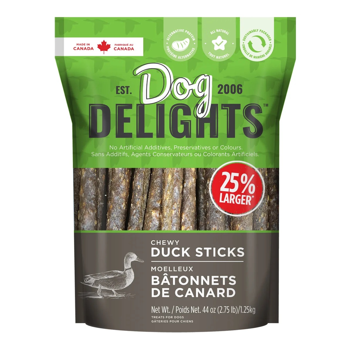 DOG DELIGHTS DOG TREAT DUCK STICKS 1.25 KG