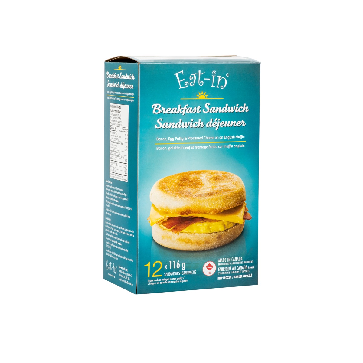 EAT-IN EGG & BACON BREAKFAST SANDWICH 12 X 116 GR