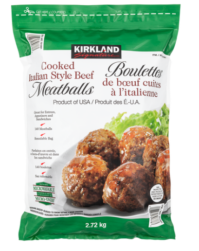 KIRKLAND SIGNATURE COOKED ITALIAN BEEF MEATBALLS 2.27 KG