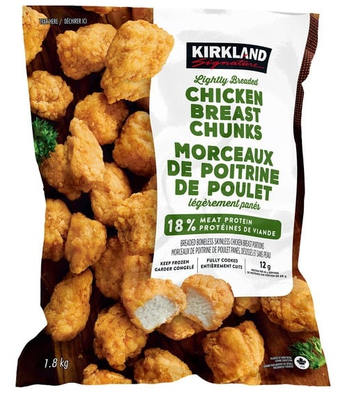 KIRKLAND SIGNATURE BREADED CHICKEN BREAST CHUNKS 1.8 KG