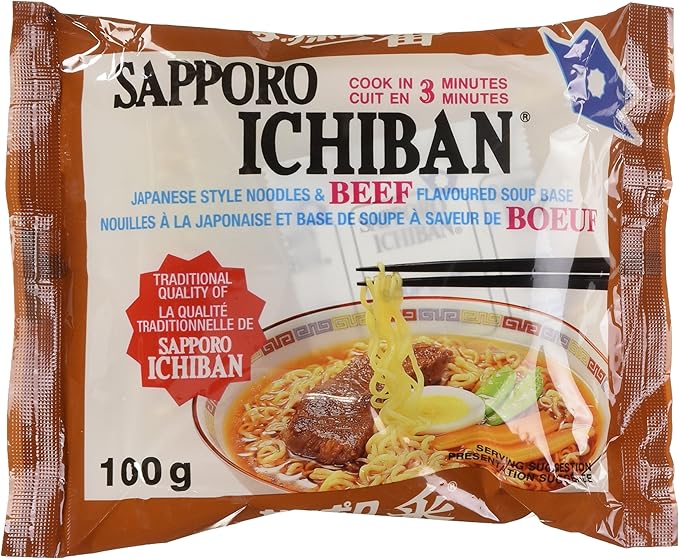 SAPPORO ICHIBAN BEEF NOODLES 24 X 100G
