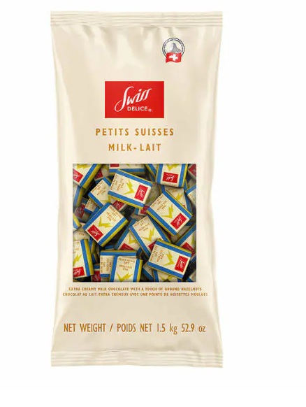 SWISS MILK CHOCOLATE SQUARES 1.5 KG
