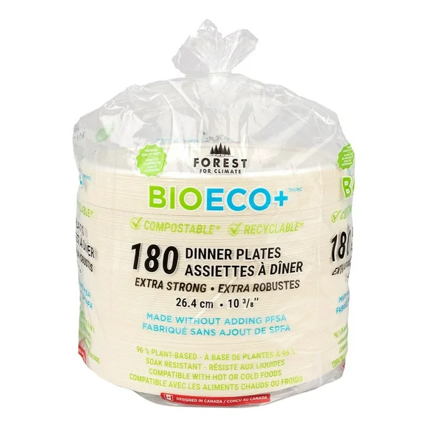 BIO ECO+ 10 3/8" PAPER PLATES 180 CT