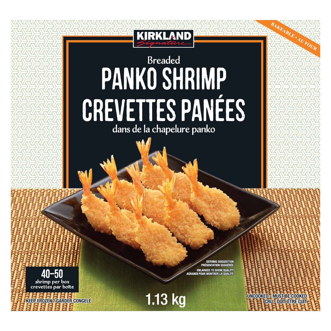 KIRKLAND SIGNATURE PANKO BREADED SHRIMP 40-50 1.13 KG