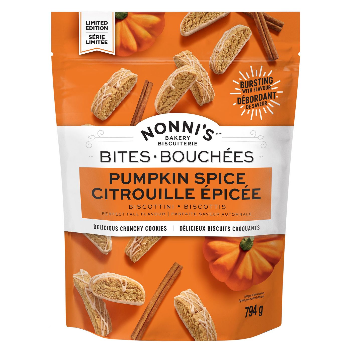 NONNI'S PUMPKIN SPICE BISCOTTI COOKIES 794g