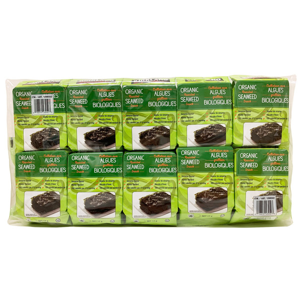 KIRKLAND SIGNATURE ORGANIC ROASTED SEAWEED SNACKS 10 X 17GR