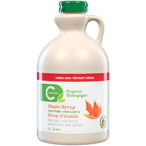 COMPLIMENTS PURE MAPLE SYRUP 1 LT
