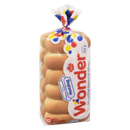 WONDER BREAD HOT DOG BUNS 12'S