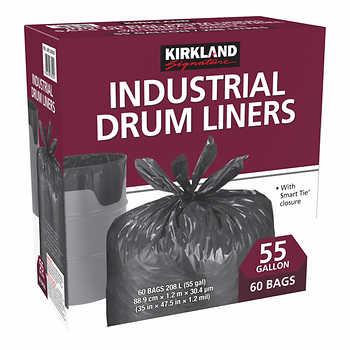 KIRKLAND SIGNATURE GARBAGE BAG DRUM LINERS 60'S
