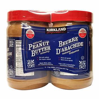 KIRKLAND SIGNATURE NATURAL PEANUT BUTTER 2 X 1 KG