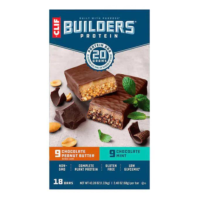 CLIF BUILDER BAR VARIETY PACK 18 X 68GR